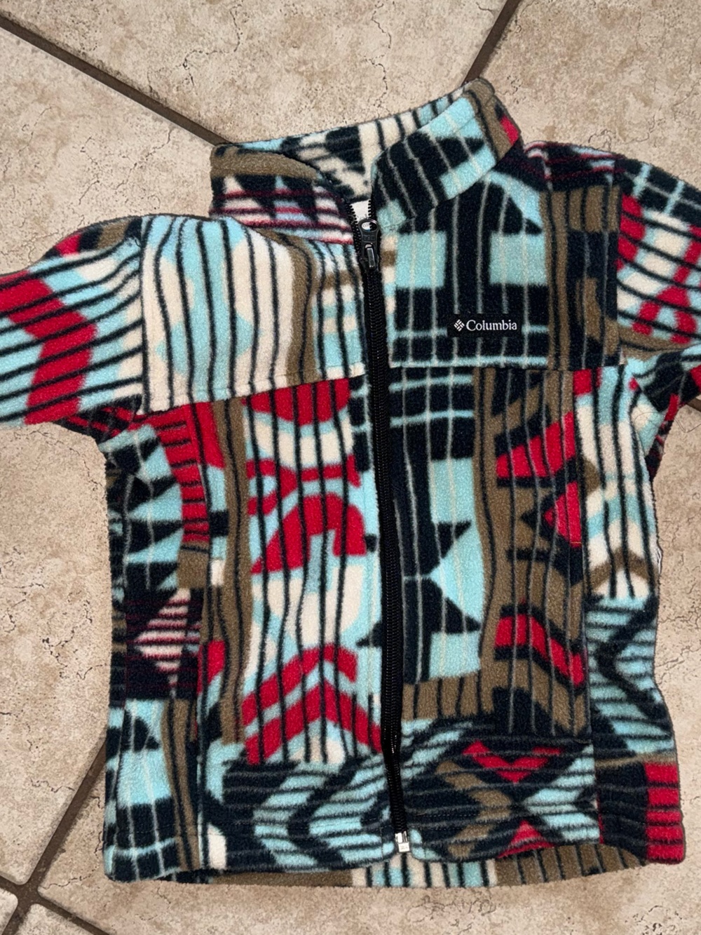 Columbia Boys Fleece Quarter Zip Pullover Size 3T Aztec Print